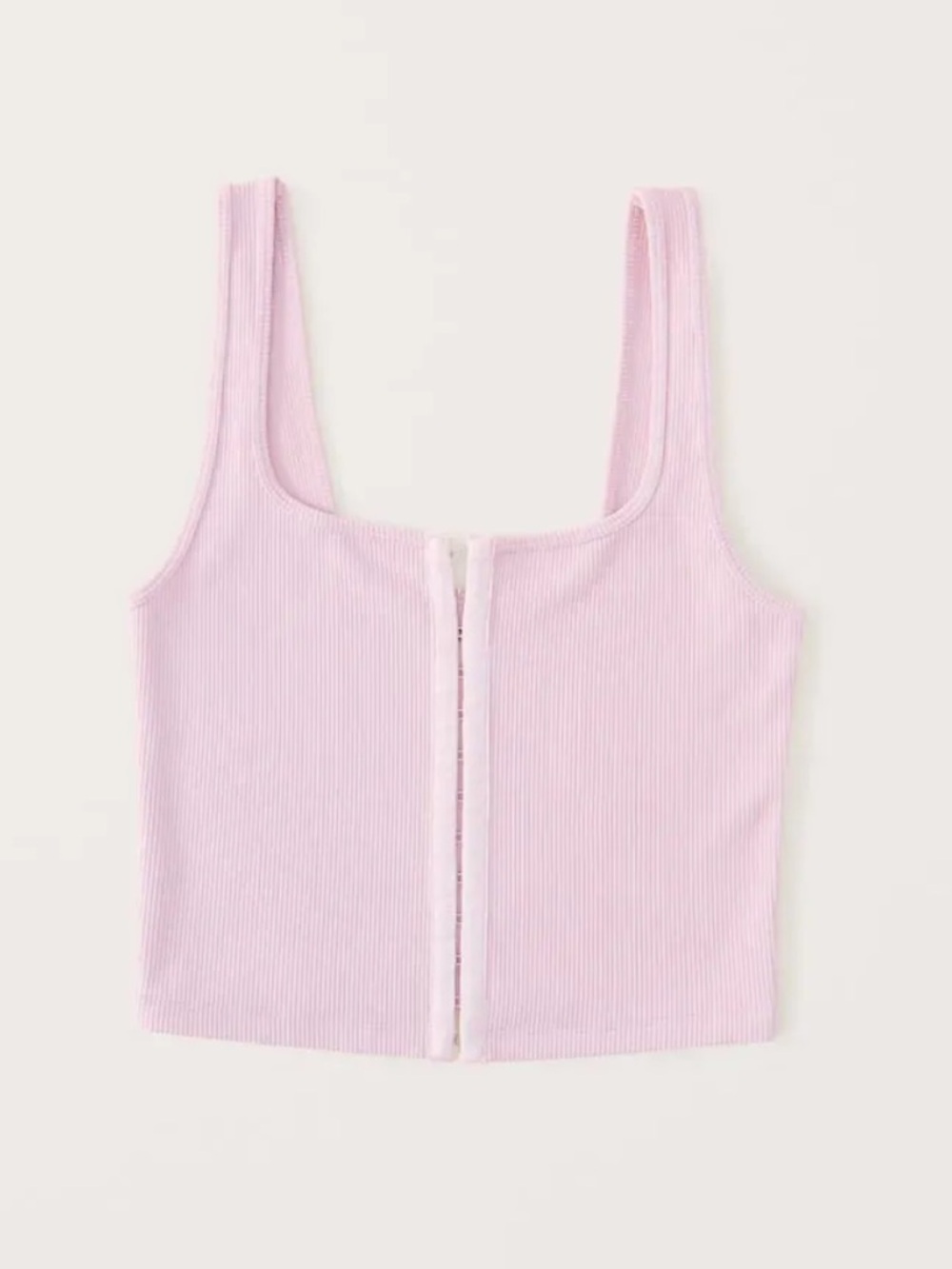 Abercrombie Pink Ribbed Clasp Front Tank